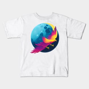 Phoenix in front of the moon Kids T-Shirt